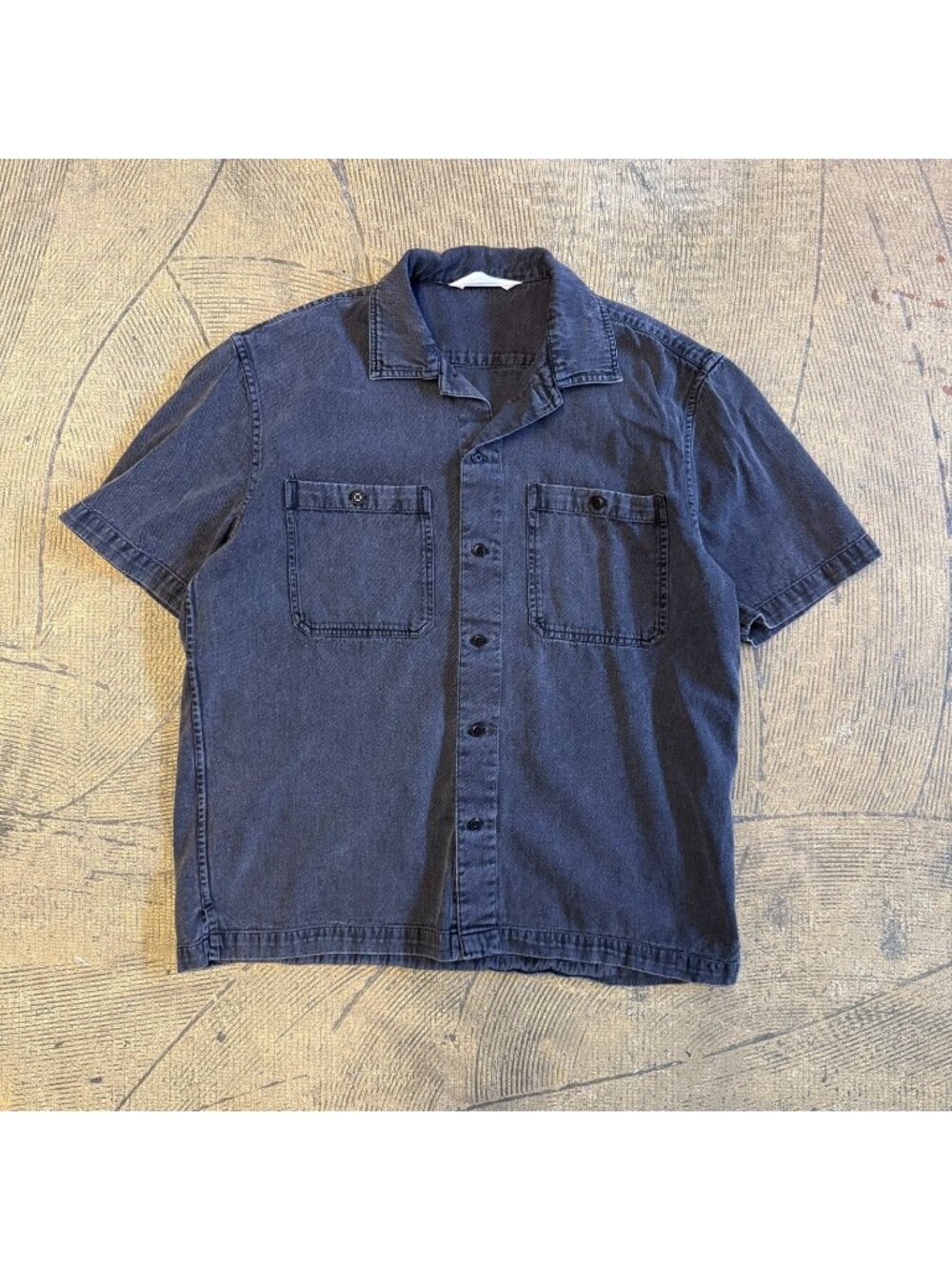 3sixteen Short Sleeve Workshirt in Black Stonewash Small